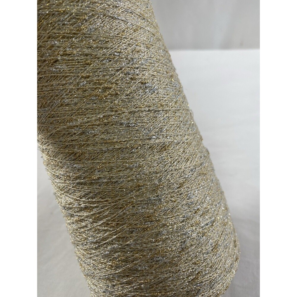 Fancy Cone Yarn Gold Silver Slub Thread Clothes Needlework NW 300g #929
